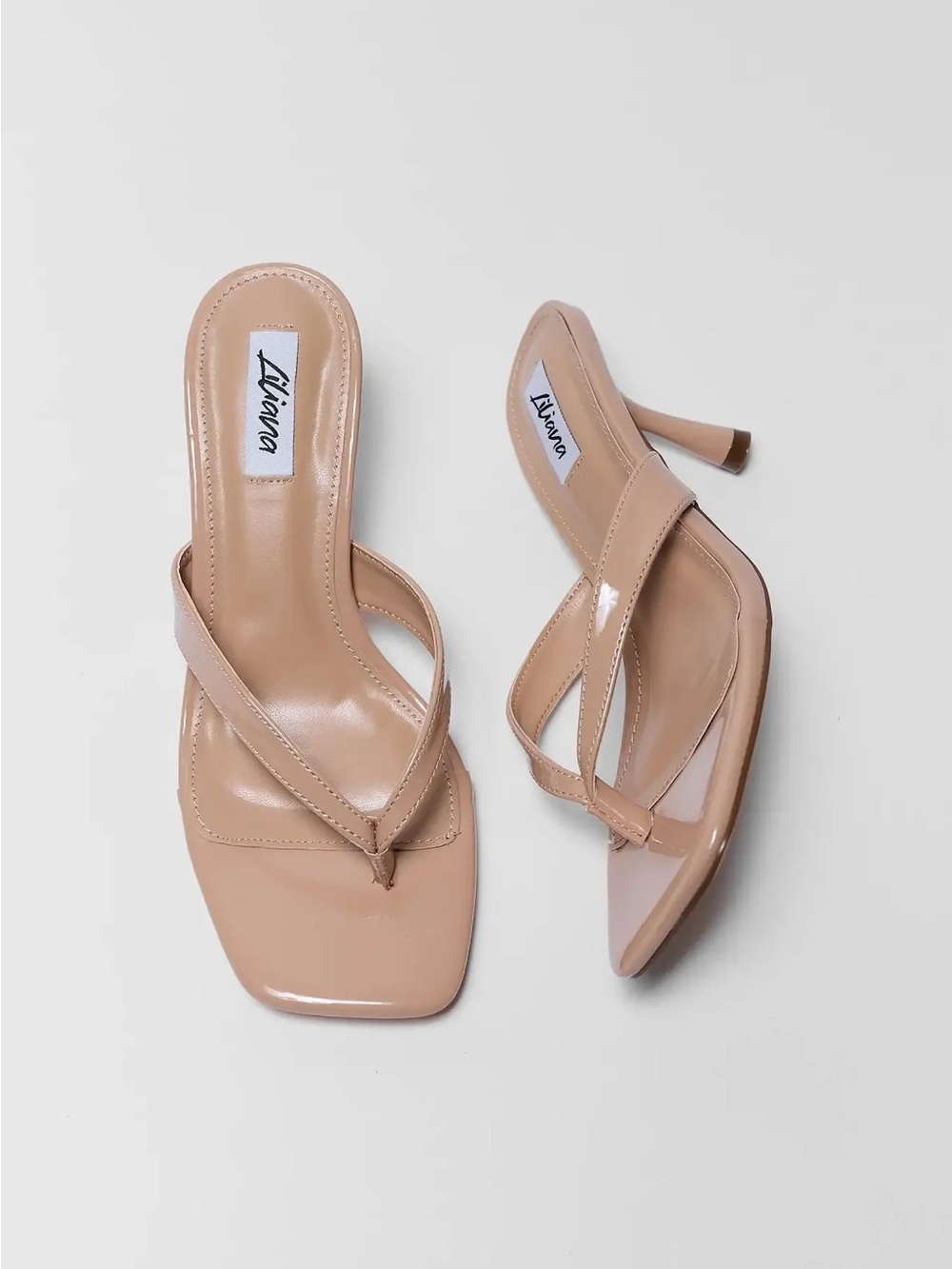 Avara Liliana Tan Thong Kitten Heel Sandals NWT